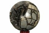 Septarian Geode Sphere - Madagascar #204059-2